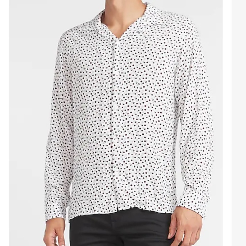 Men’s Slim Dot Print Rayon Shirt